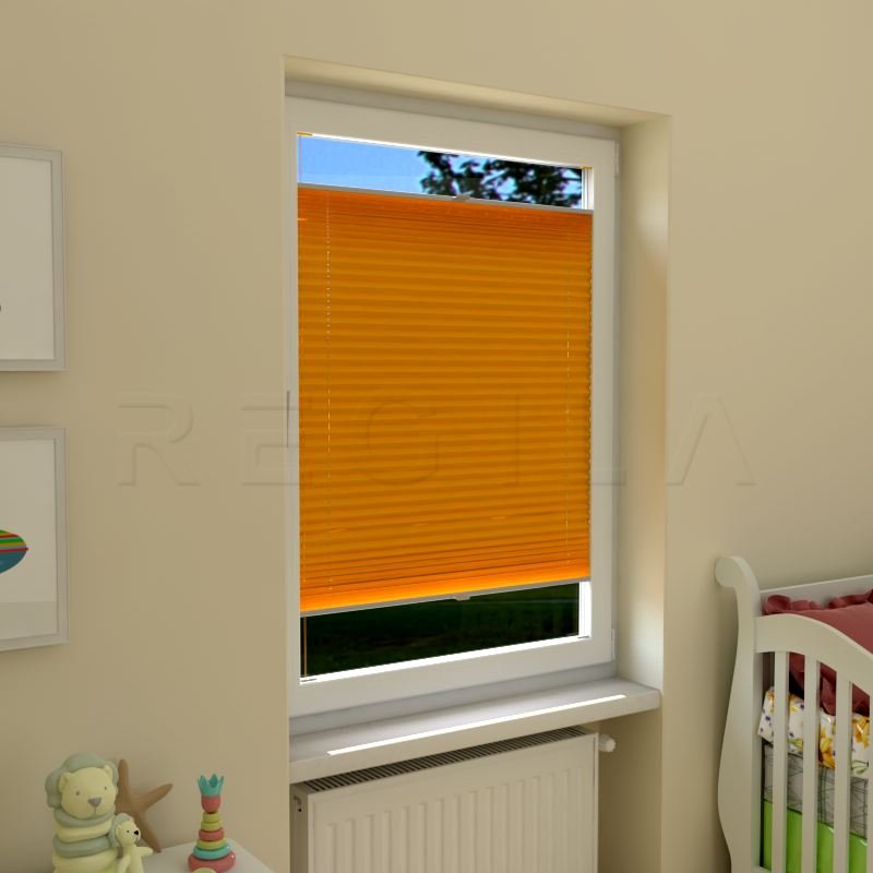 Plisuotos žaliuzės,  saulę atspindintis, Geltona