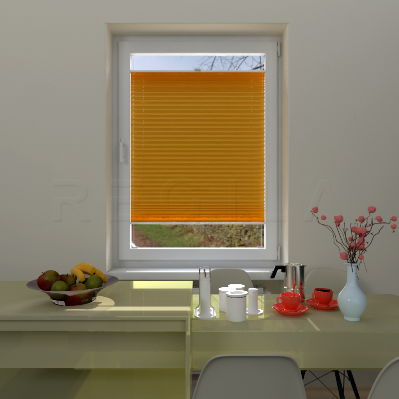 Plisuotos žaliuzės,  saulę atspindintis, Geltona