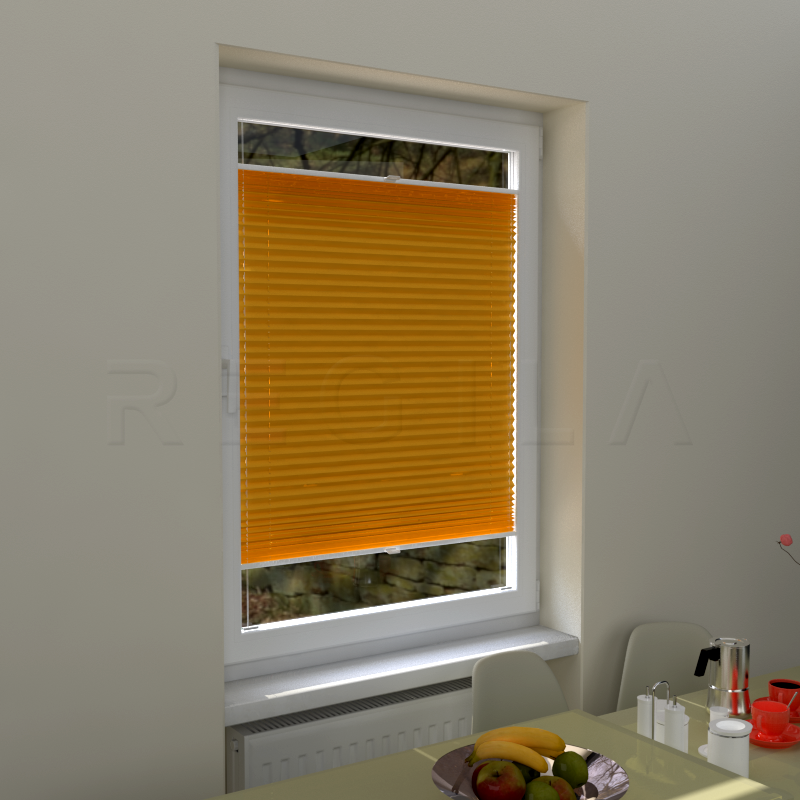 Plisuotos žaliuzės,  saulę atspindintis, Geltona