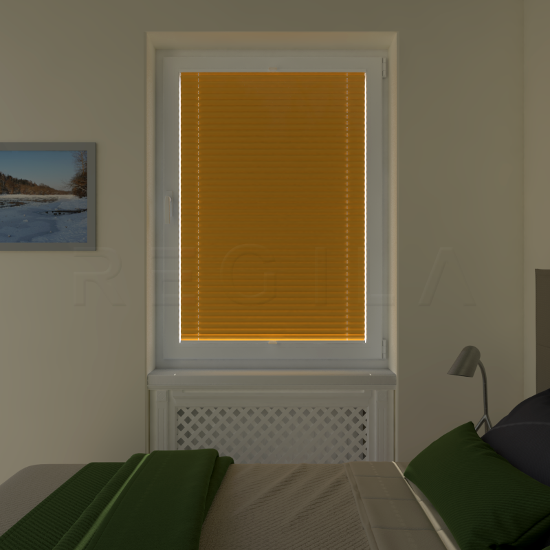 Plisuotos žaliuzės,  saulę atspindintis, Geltona