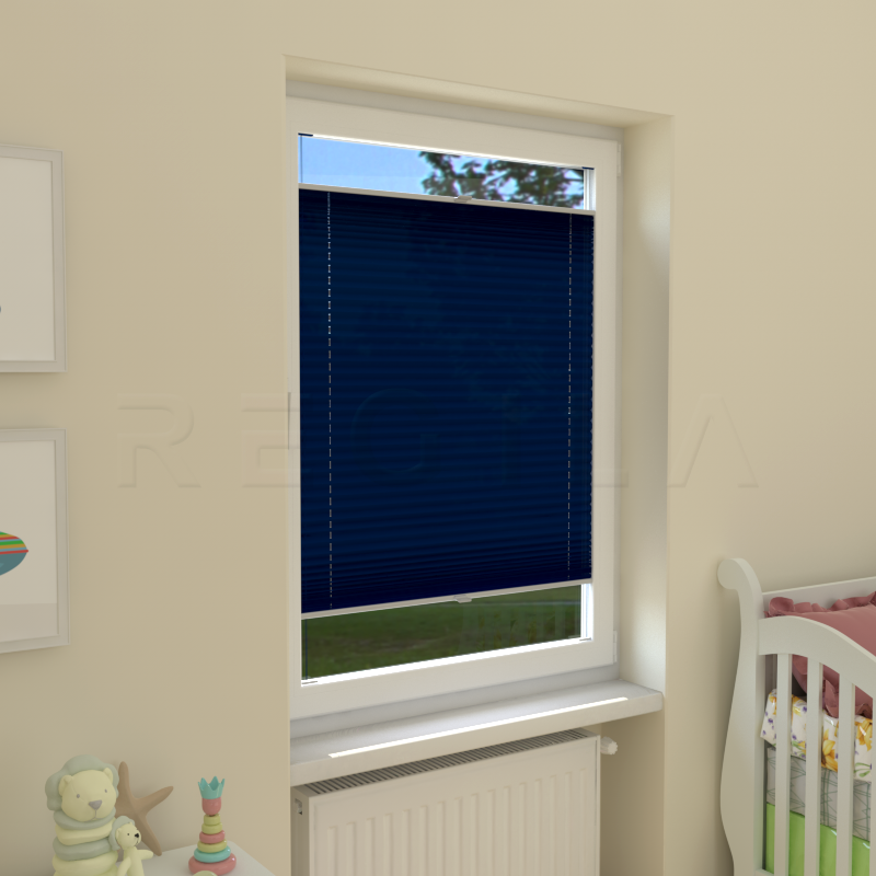 Plisuotos žaliuzės,  saulę atspindintis, Mėlyna