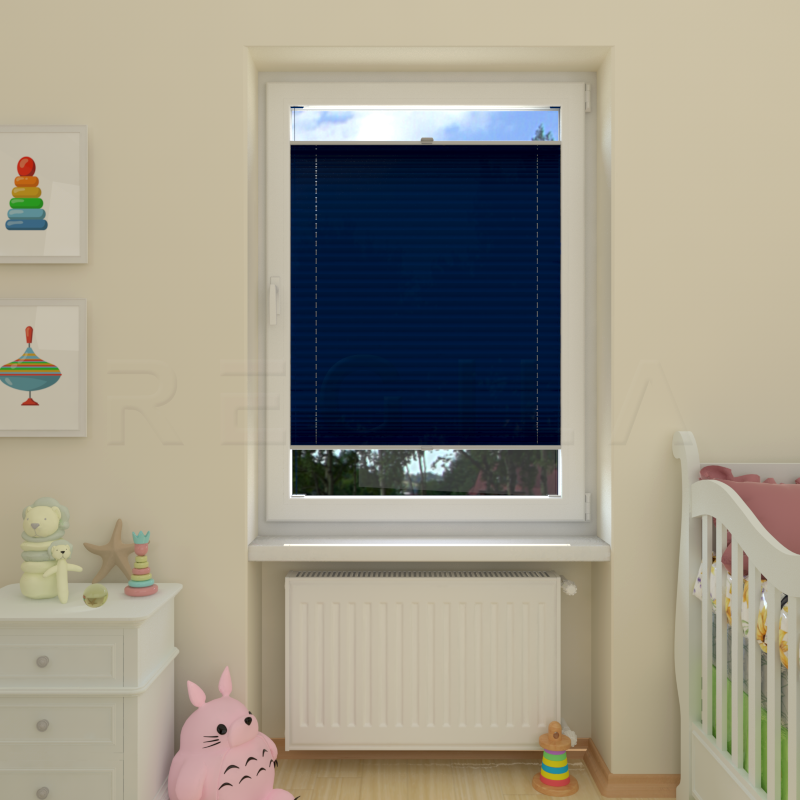 Plisuotos žaliuzės,  saulę atspindintis, Mėlyna