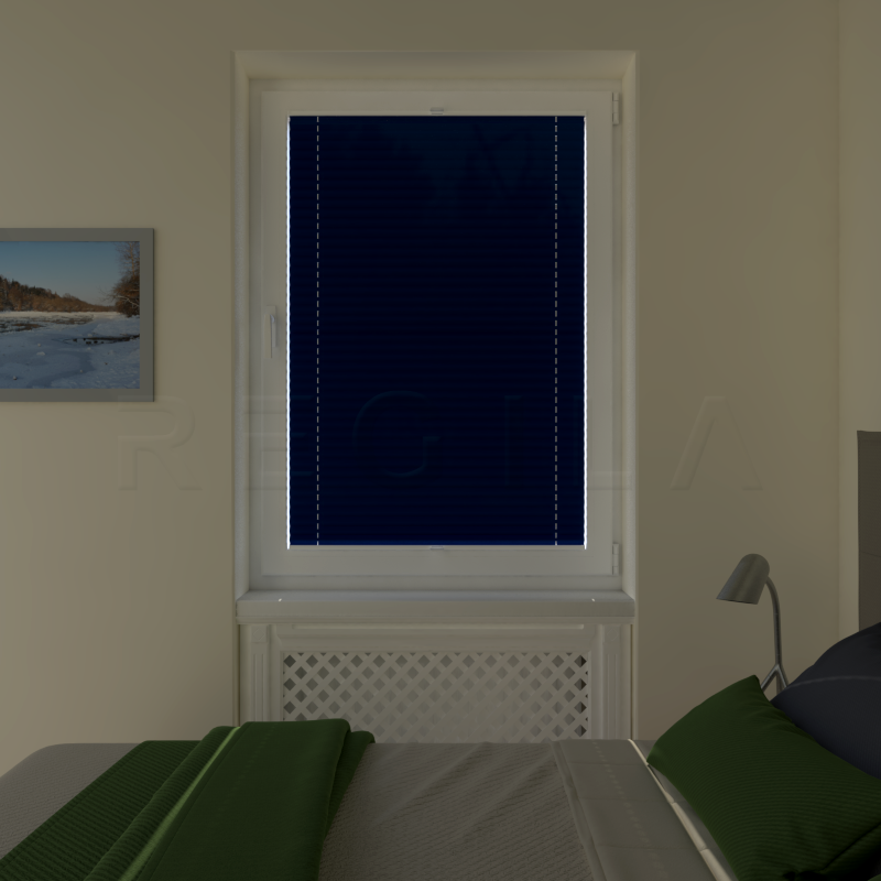 Plisuotos žaliuzės,  saulę atspindintis, Mėlyna