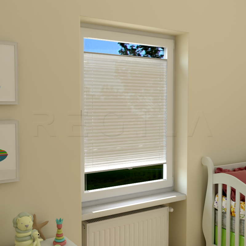 Plisuotos žaliuzės,  vienspalvis, Balta