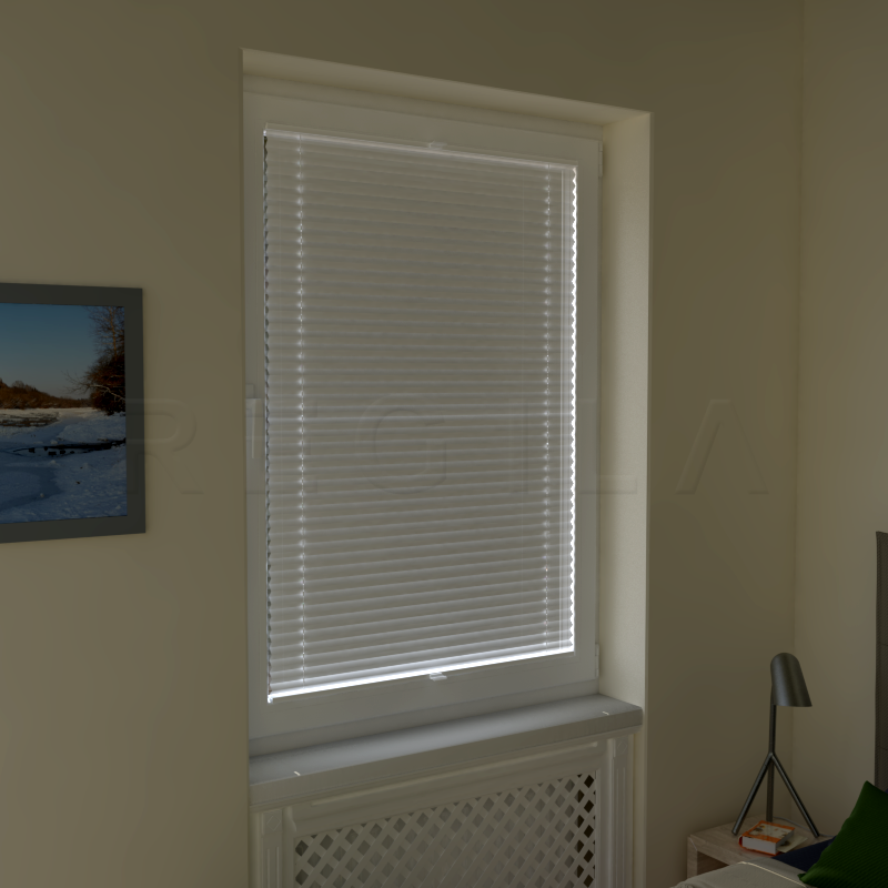 Plisuotos žaliuzės,  vienspalvis, Balta