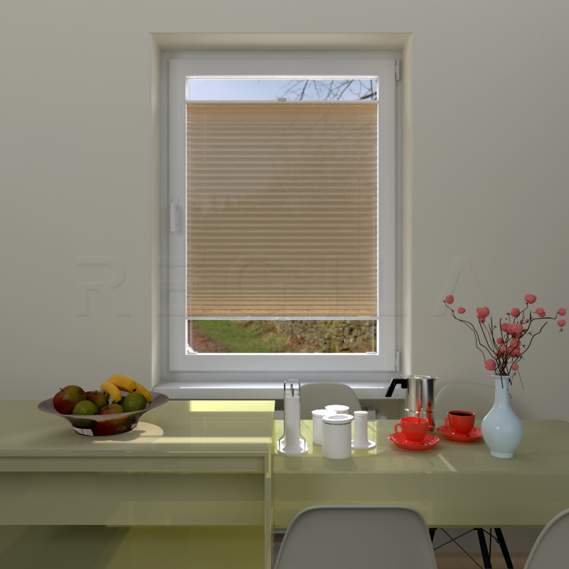 Plisuotos žaliuzės,  vienspalvis, Smėlio