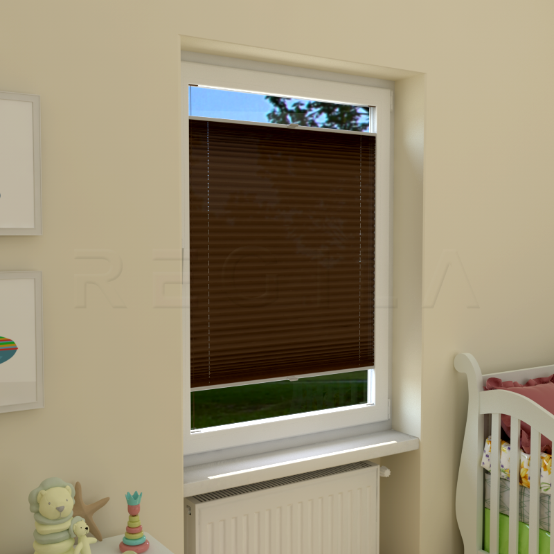 Plisuotos žaliuzės,  vienspalvis, Ruda