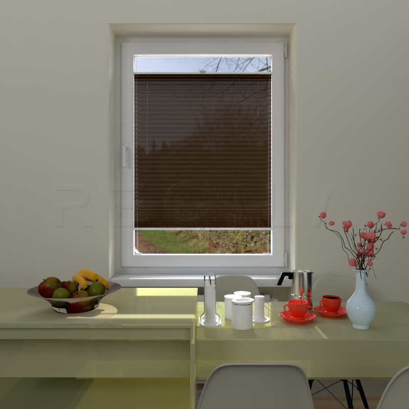 Plisuotos žaliuzės,  vienspalvis, Ruda