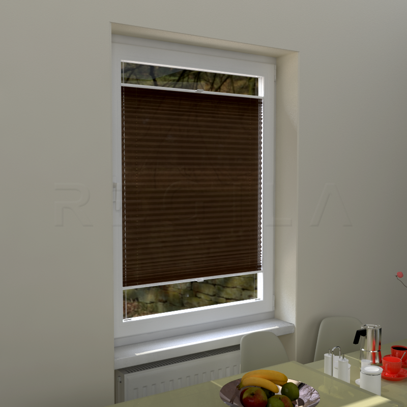 Plisuotos žaliuzės,  vienspalvis, Ruda