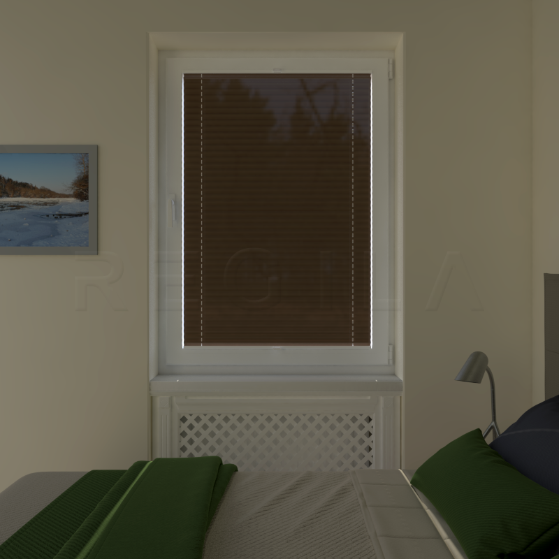 Plisuotos žaliuzės,  vienspalvis, Ruda