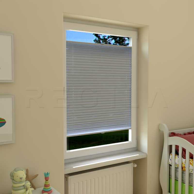 Plisuotos žaliuzės,  vienspalvis, Pilka