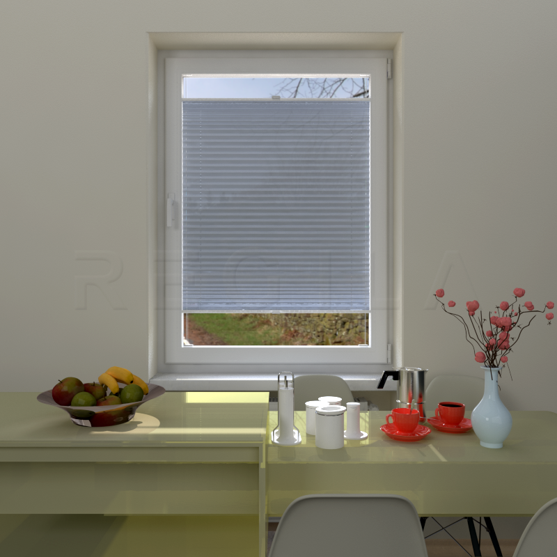 Plisuotos žaliuzės,  vienspalvis, Pilka