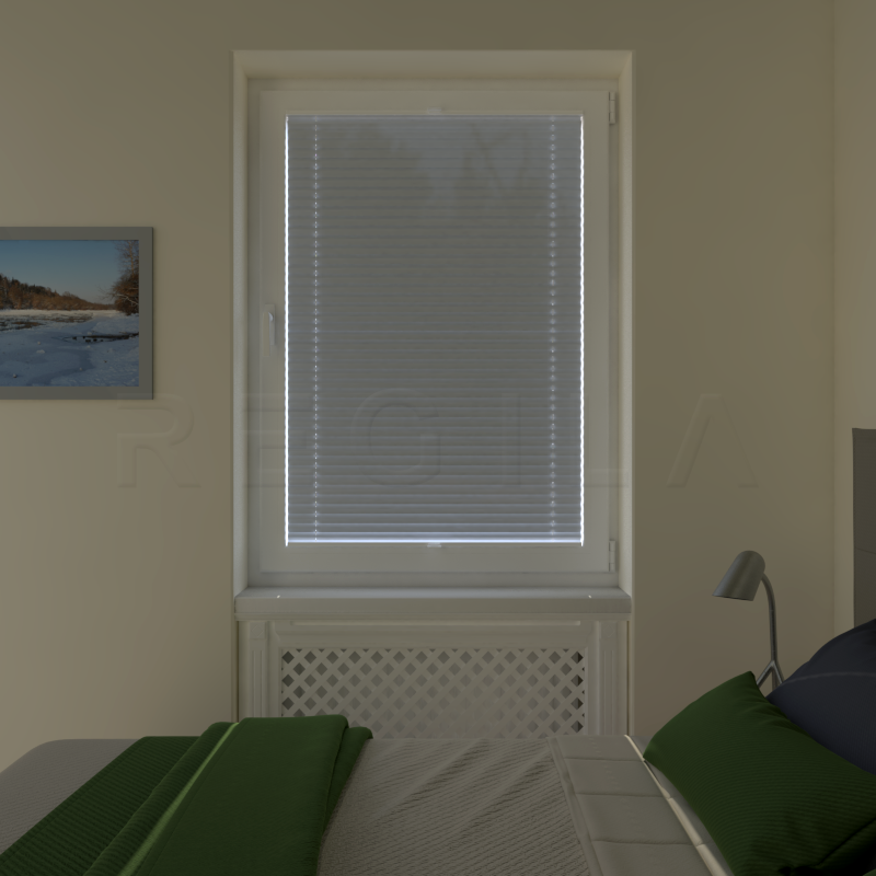 Plisuotos žaliuzės,  vienspalvis, Pilka