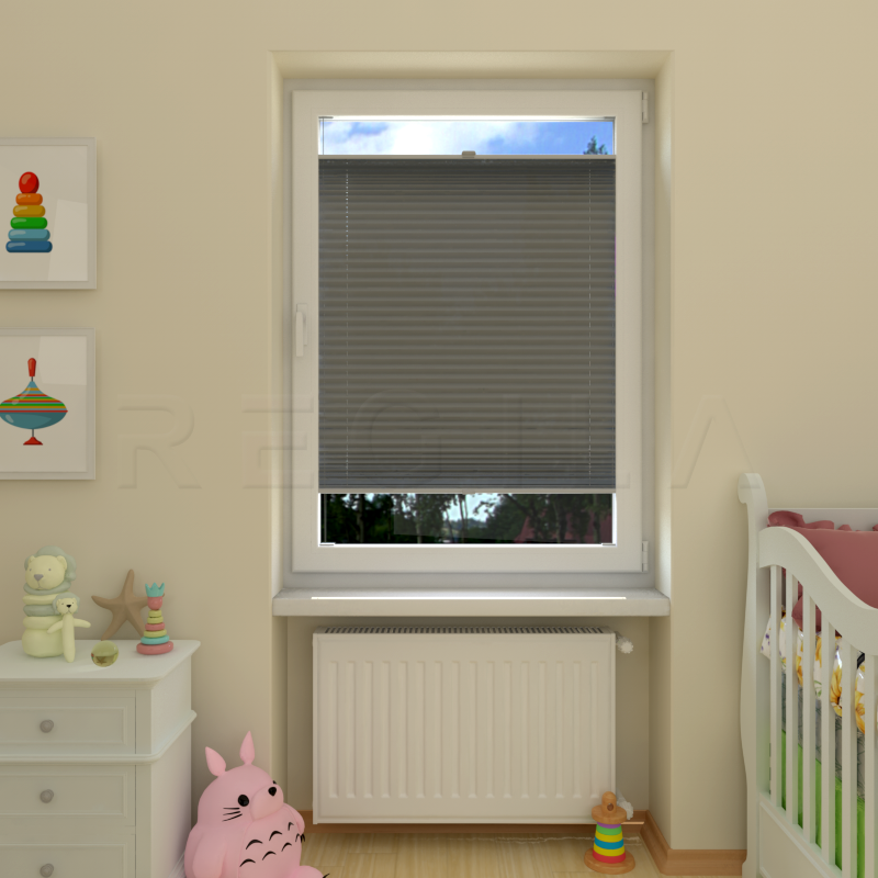 Plisuotos žaliuzės,  vienspalvis, Pilka