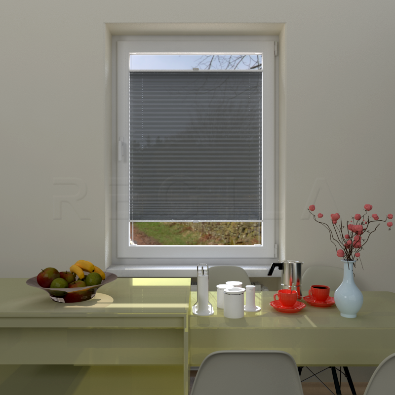 Plisuotos žaliuzės,  vienspalvis, Pilka