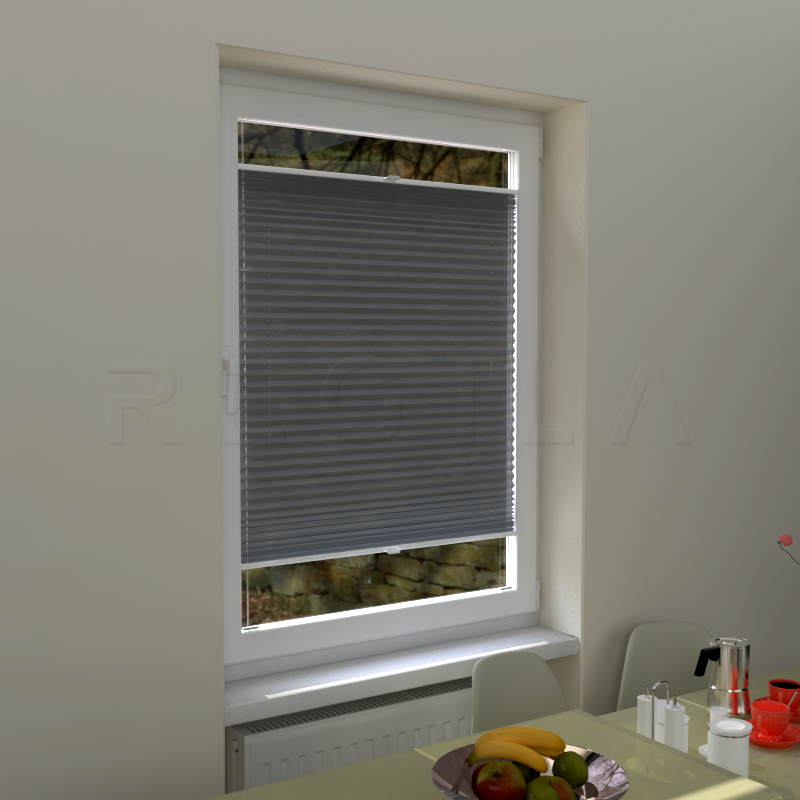 Plisuotos žaliuzės,  vienspalvis, Pilka