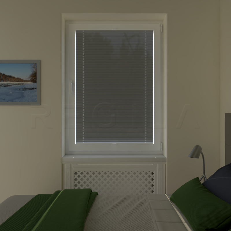 Plisuotos žaliuzės,  vienspalvis, Pilka