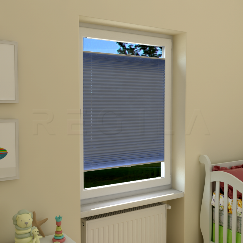 Plisuotos žaliuzės,  saulę atspindintis, Mėlyna