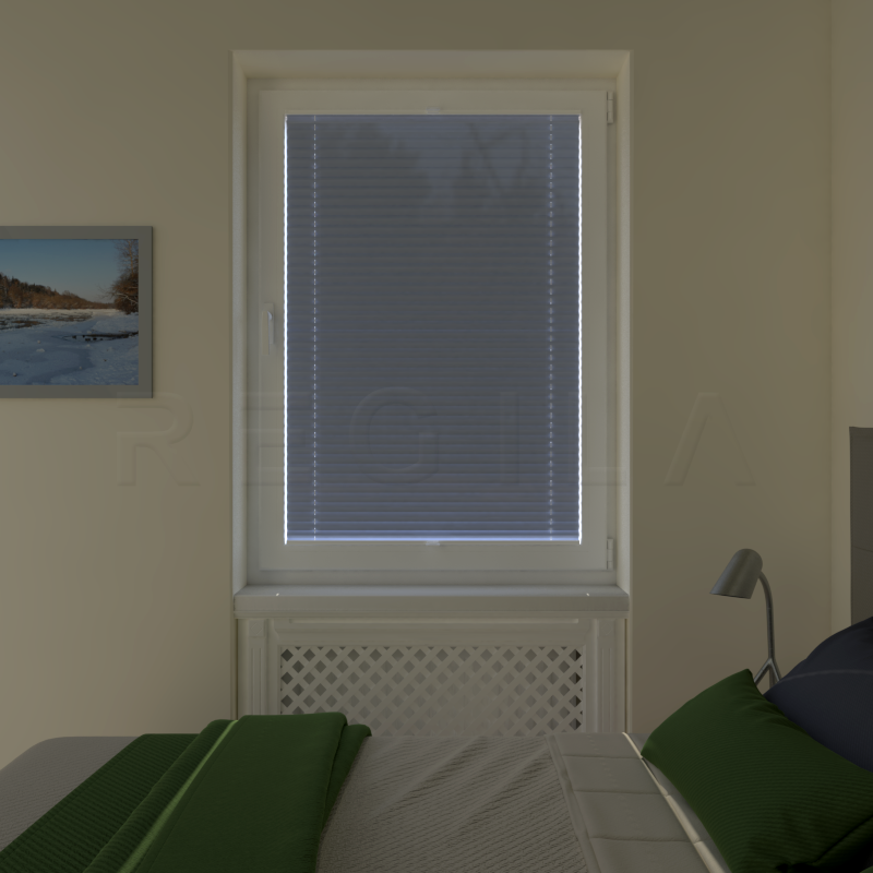 Plisuotos žaliuzės,  saulę atspindintis, Mėlyna