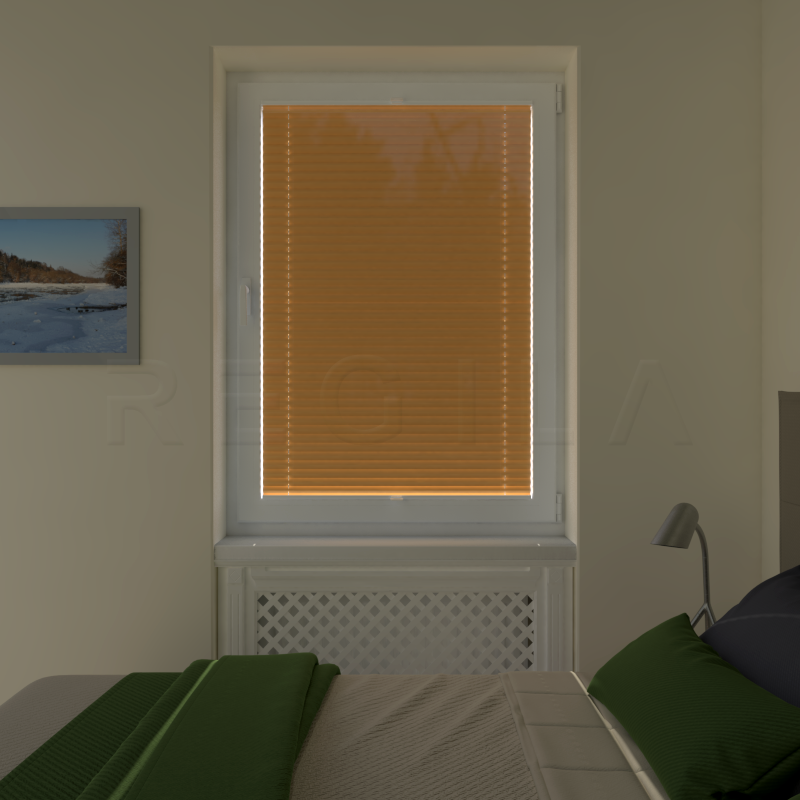 Plisuotos žaliuzės,  saulę atspindintis, Oranžinė