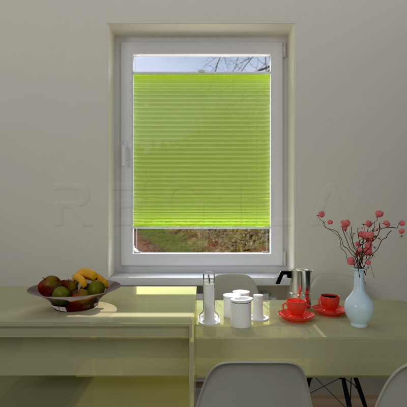 Plisuotos žaliuzės,  saulę atspindintis, Žalia