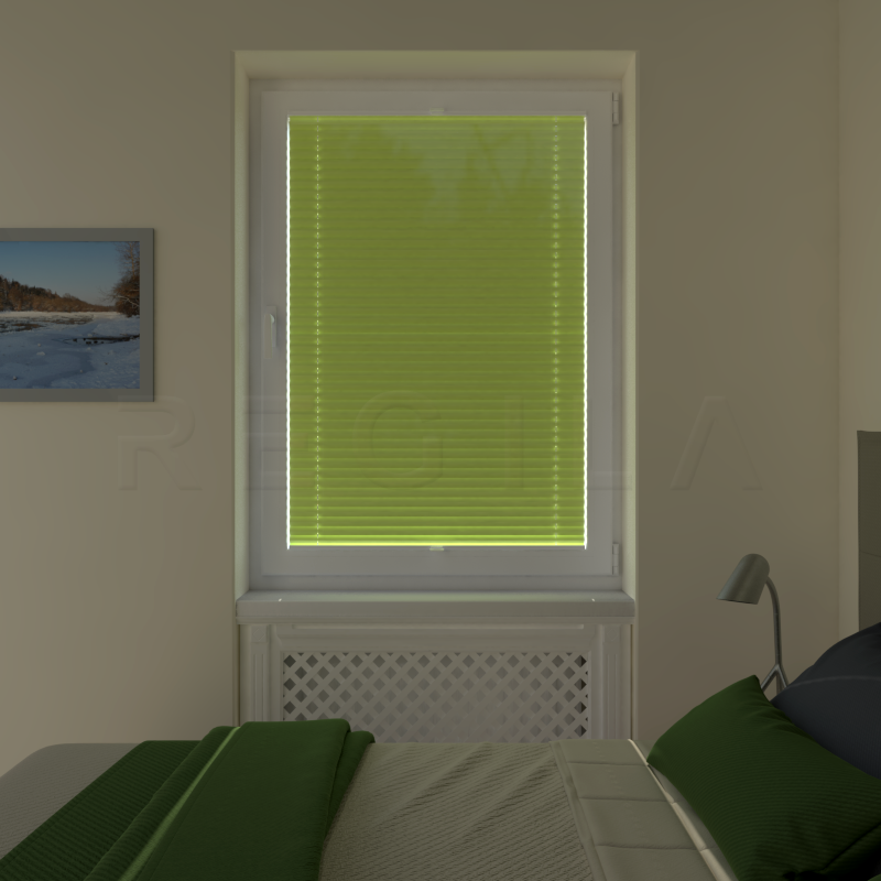 Plisuotos žaliuzės,  saulę atspindintis, Žalia