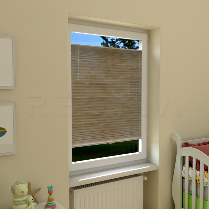 Plisuotos žaliuzės,  tekstūruotas, Ruda