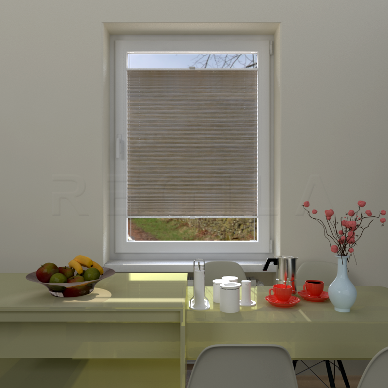 Plisuotos žaliuzės,  tekstūruotas, Ruda