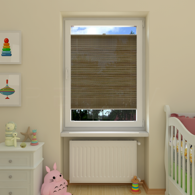 Plisuotos žaliuzės,  tekstūruotas, Ruda