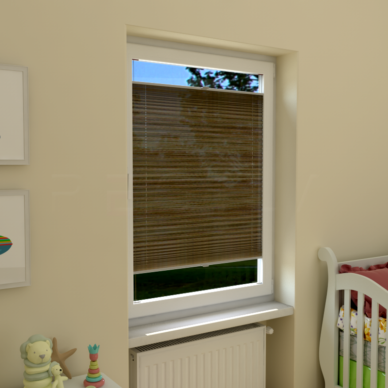 Plisuotos žaliuzės,  tekstūruotas, Ruda