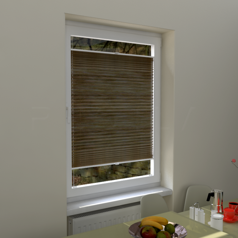 Plisuotos žaliuzės,  tekstūruotas, Ruda