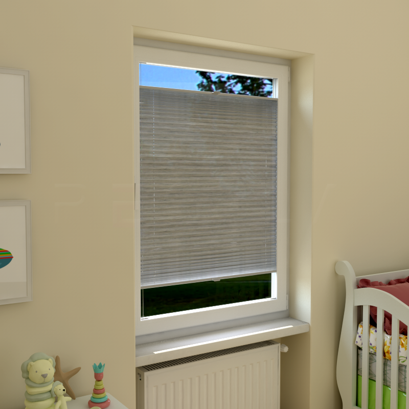 Plisuotos žaliuzės,  tekstūruotas, Pilka