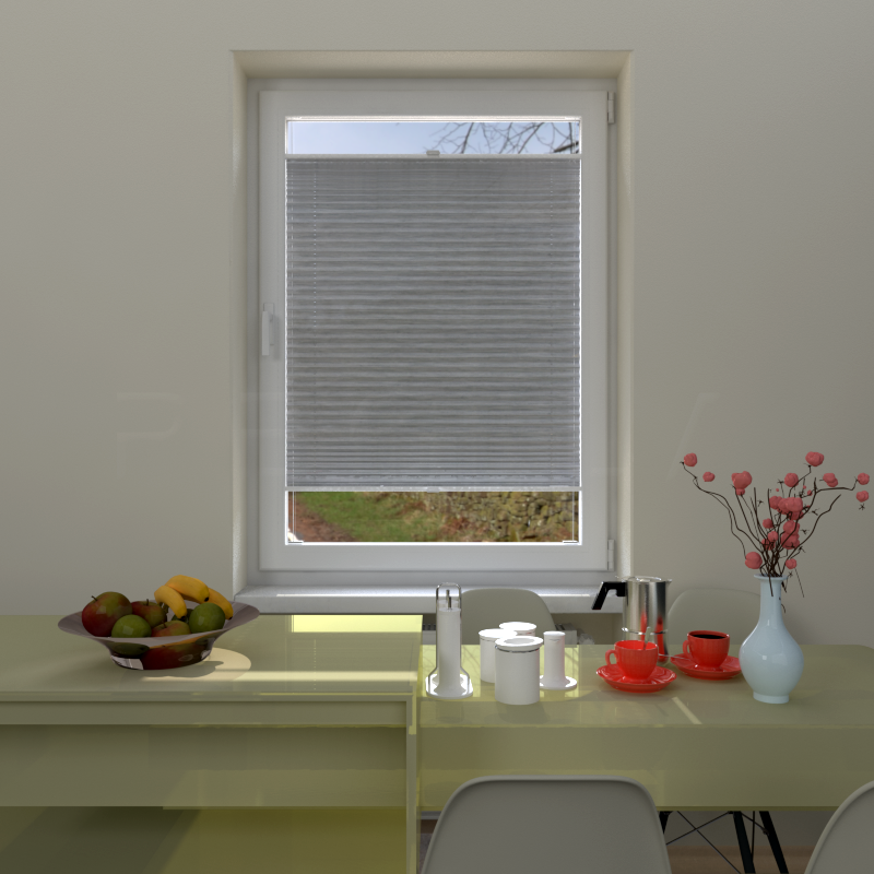 Plisuotos žaliuzės,  tekstūruotas, Pilka