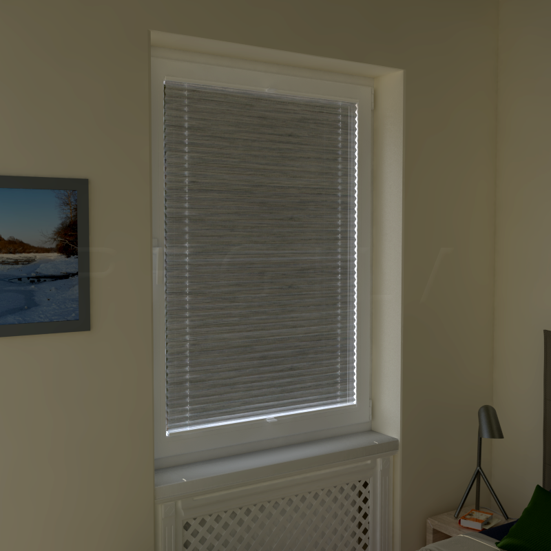 Plisuotos žaliuzės,  tekstūruotas, Pilka