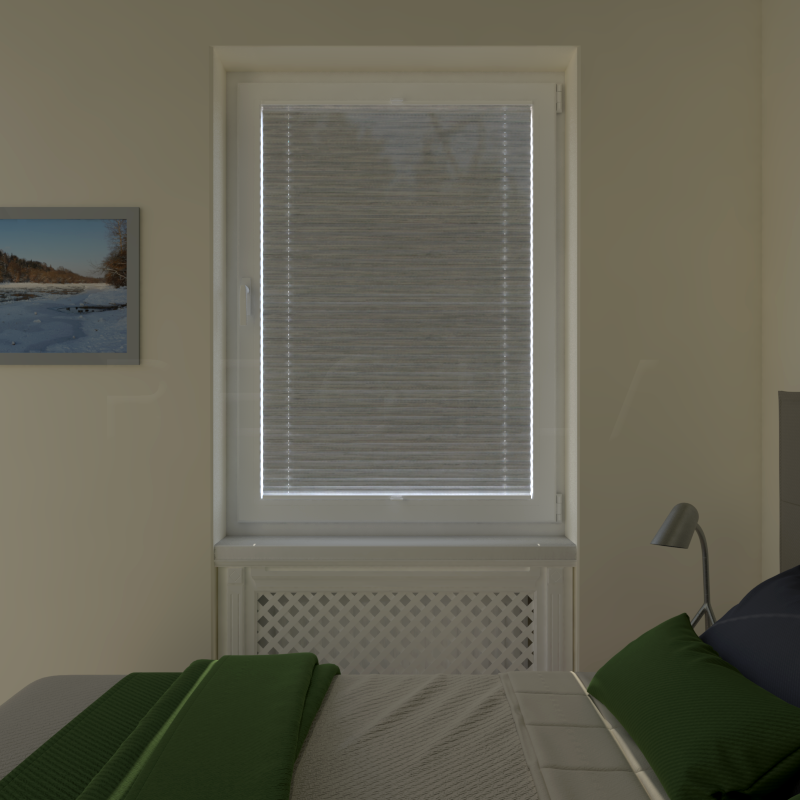 Plisuotos žaliuzės,  tekstūruotas, Pilka