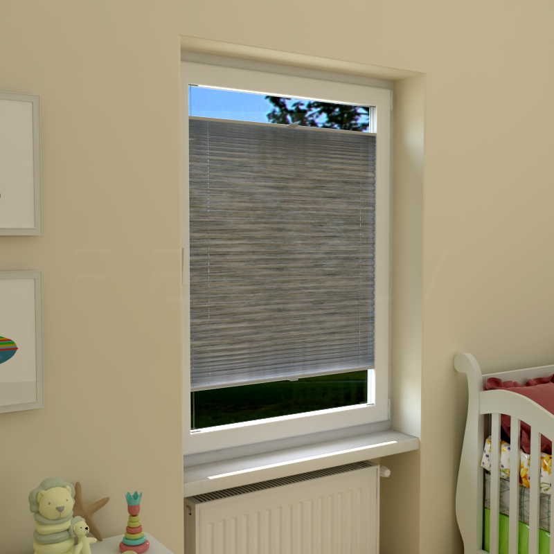 Plisuotos žaliuzės,  tekstūruotas, Pilka