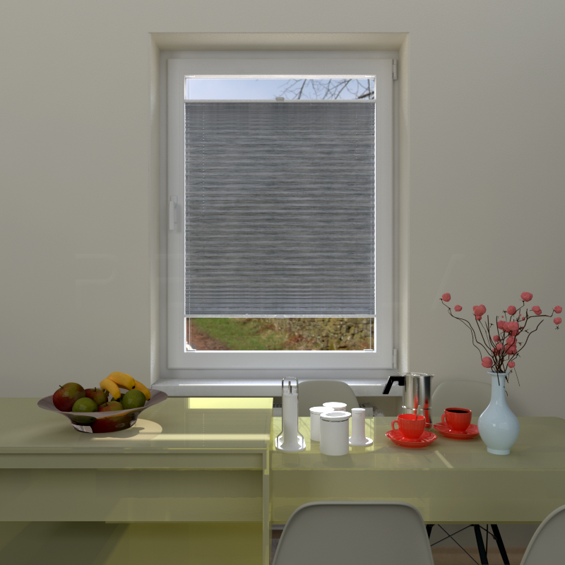 Plisuotos žaliuzės,  tekstūruotas, Pilka