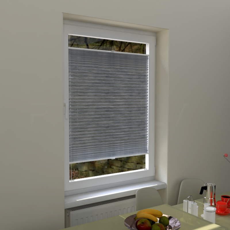 Plisuotos žaliuzės,  tekstūruotas, Pilka