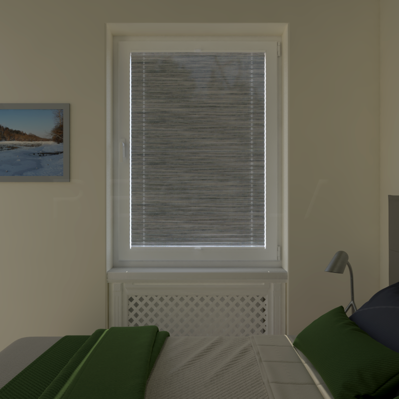 Plisuotos žaliuzės,  tekstūruotas, Pilka
