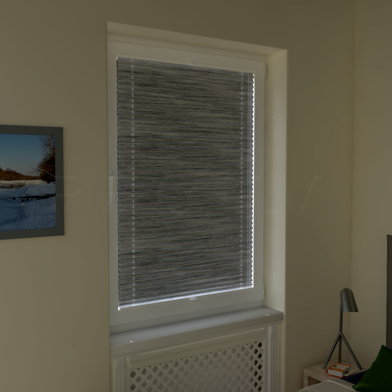 Plisuotos žaliuzės,  tekstūruotas, Pilka