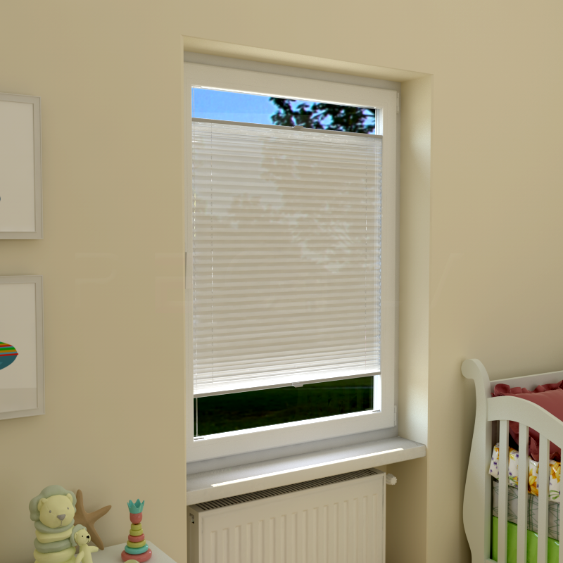 Plisuotos žaliuzės,  tekstūruotas, Balta