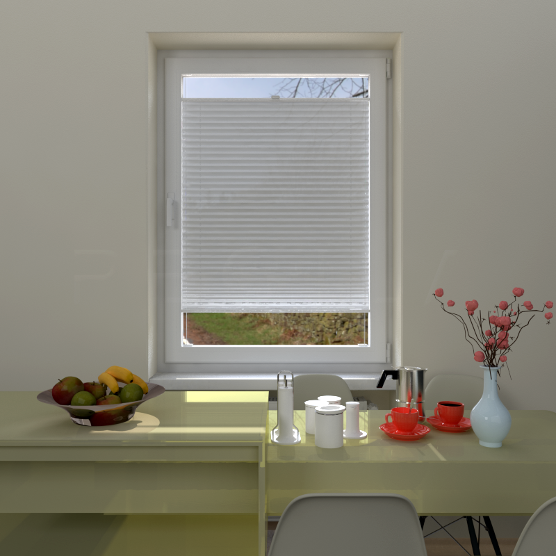 Plisuotos žaliuzės,  tekstūruotas, Balta