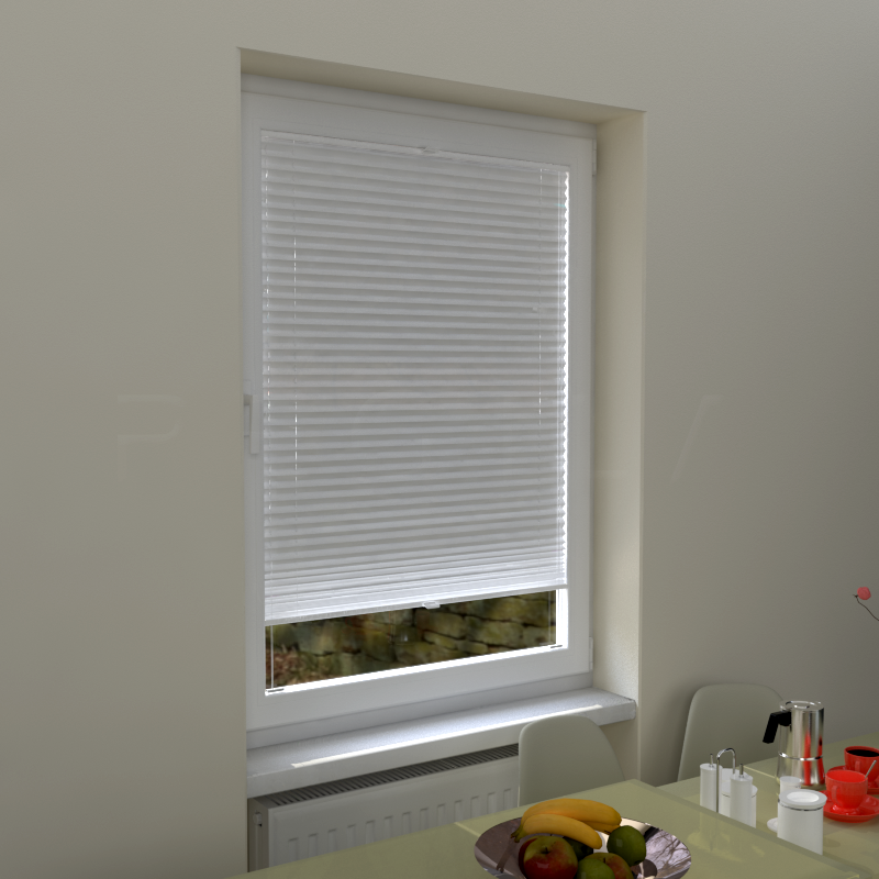 Plisuotos žaliuzės,  tekstūruotas, Balta