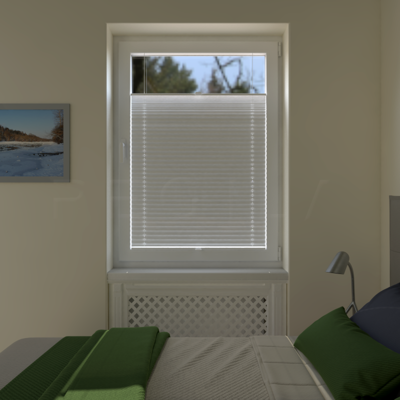 Plisuotos žaliuzės,  tekstūruotas, Balta