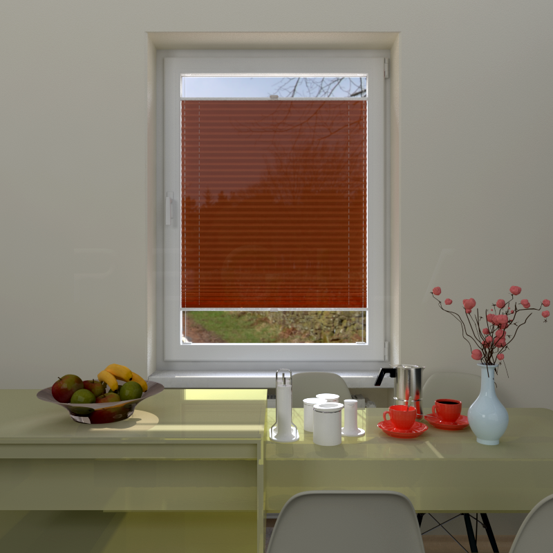 Plisuotos žaliuzės,  tekstūruotas, Ruda