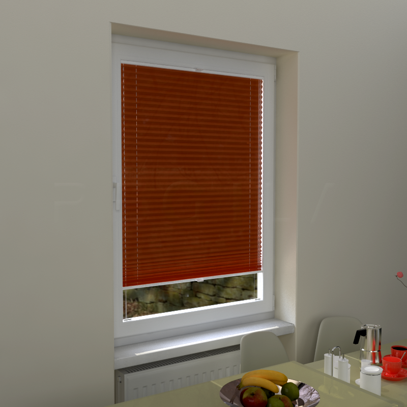 Plisuotos žaliuzės,  tekstūruotas, Ruda