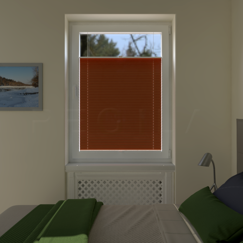 Plisuotos žaliuzės,  tekstūruotas, Ruda