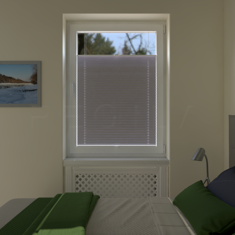 Plisuotos žaliuzės,  tekstūruotas, Pilka