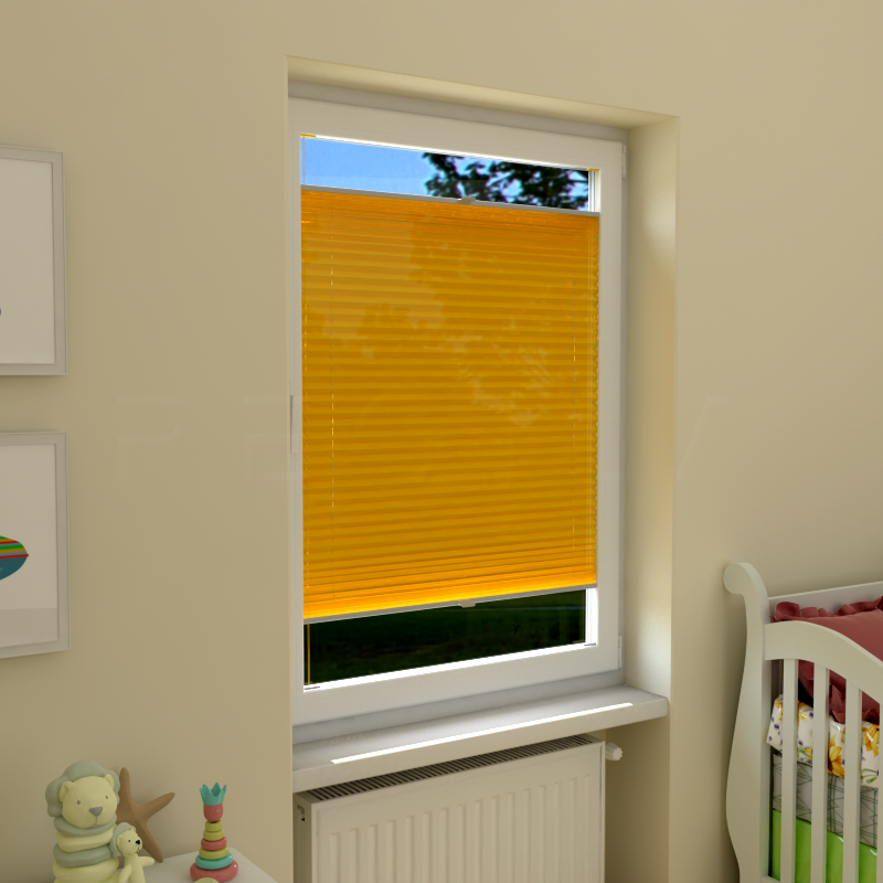 Plisuotos žaliuzės,  tekstūruotas, Geltona