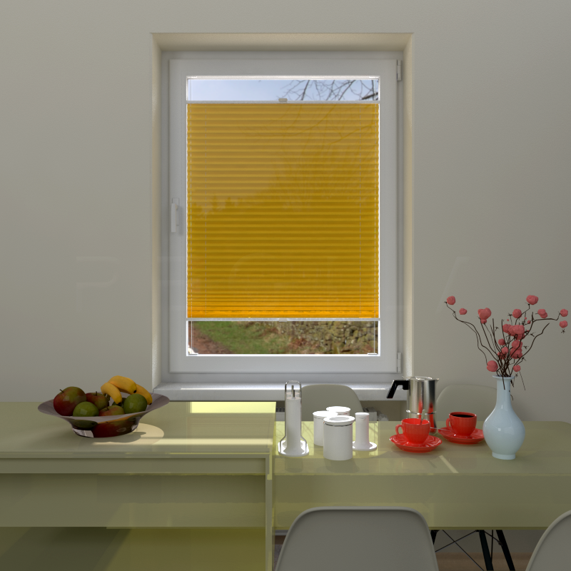 Plisuotos žaliuzės,  tekstūruotas, Geltona